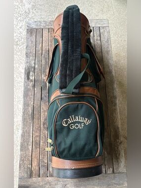 Vintage Callaway Dark Green and Brown Golf Carry Bag
